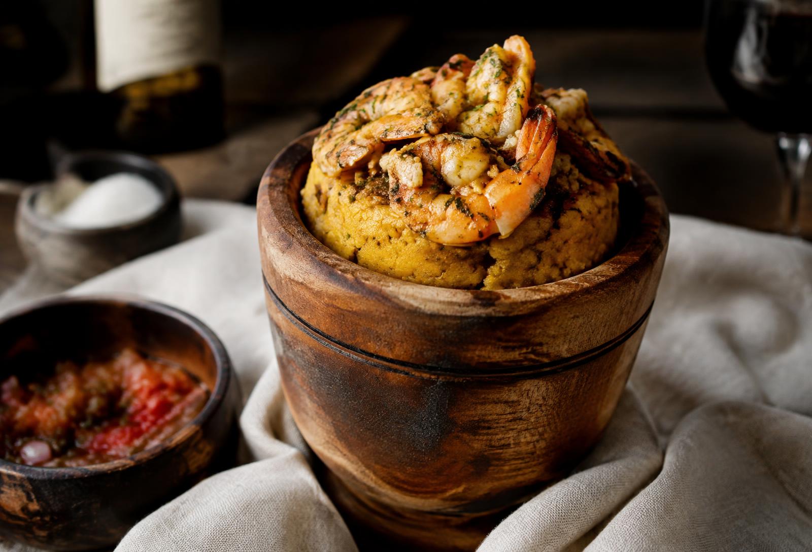 Mofongo con camarones